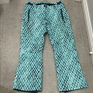 Boulder Gear Women Ski Pants - Teal Geometric Design  Size 10 -EUC